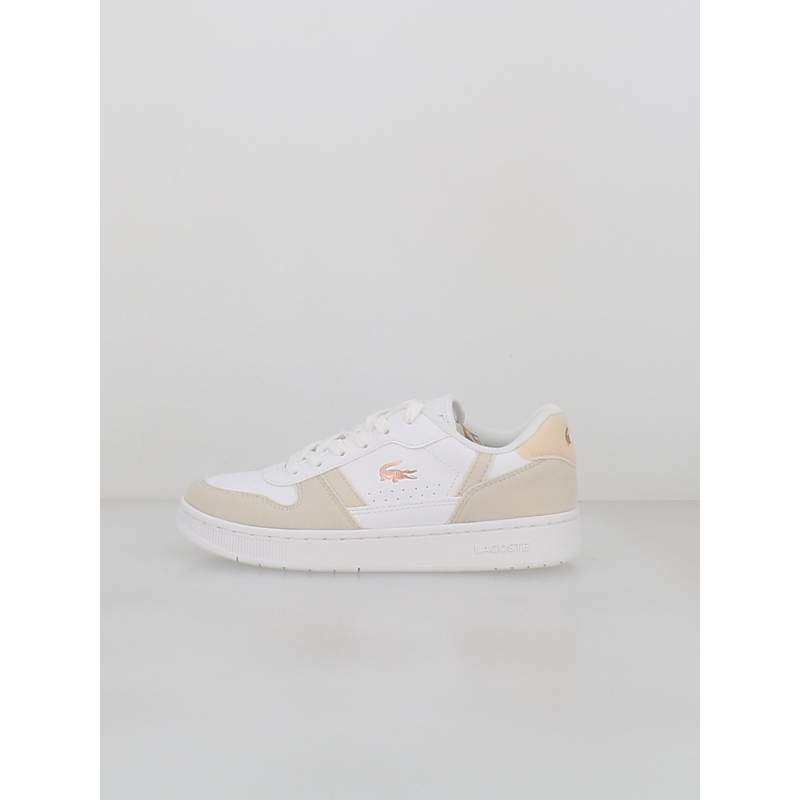 Baskets t-clip set 224 blanc beige enfant - Lacoste