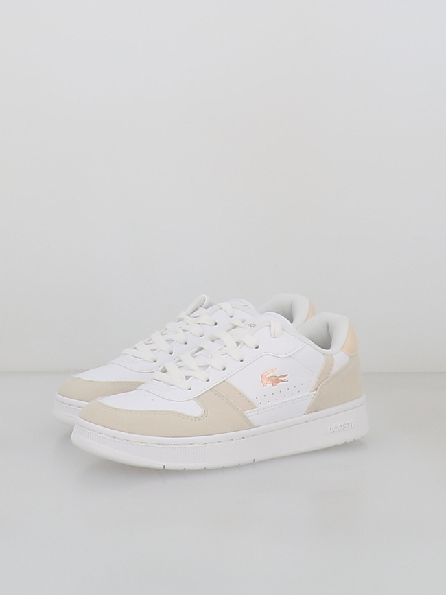 Baskets t-clip set 224 blanc beige enfant - Lacoste