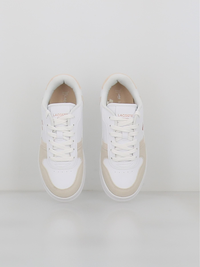 Baskets t-clip set 224 blanc beige enfant - Lacoste