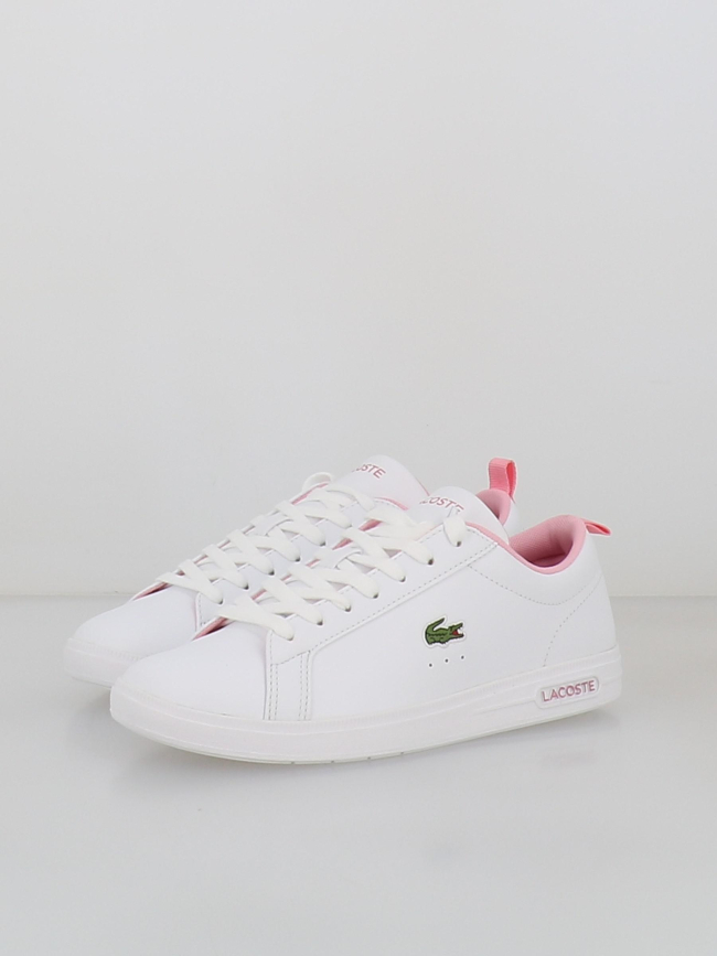 Baskets court base 224 blanc rose femme - Lacoste