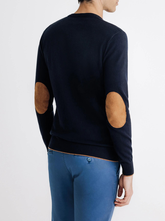 Pull col v brent bleu marine homme - Izac