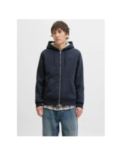 Sweat à capuche zippé teddy blumason bleu homme - Jack & Jones