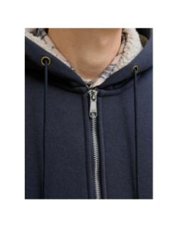 Sweat à capuche zippé teddy blumason bleu homme - Jack & Jones