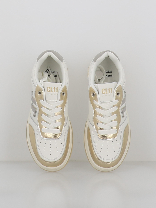Baskets cl94 blanc doré femme - CL11