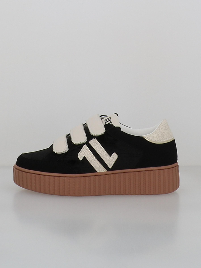 Baskets à scratch velours cl91 noir femme - CL11
