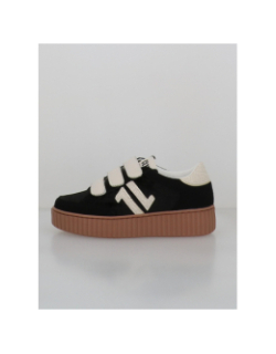 Baskets à scratch velours cl91 noir femme - CL11