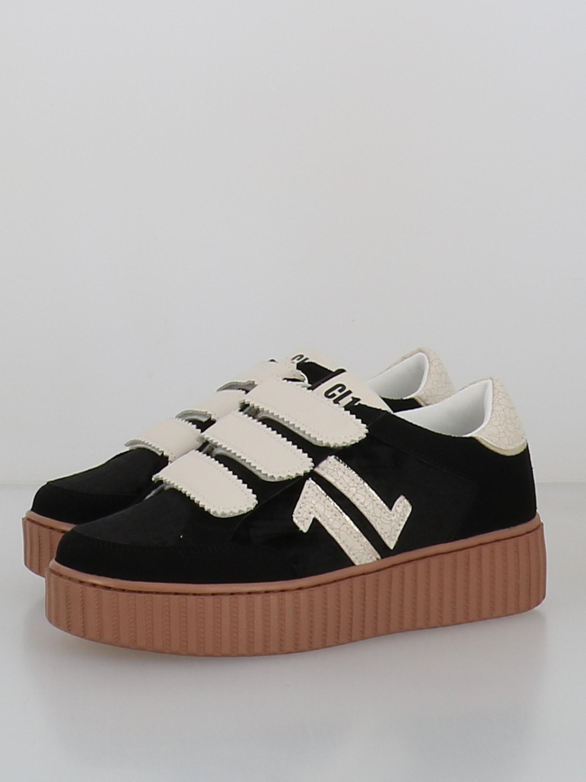 Baskets à scratch velours cl91 noir femme - CL11