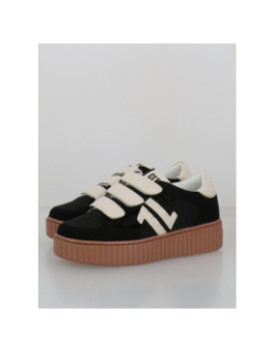 Baskets à scratch velours cl91 noir femme - CL11