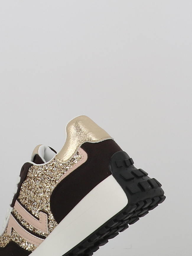 Baskets à paillettes cl93 noir doré femme - CL11