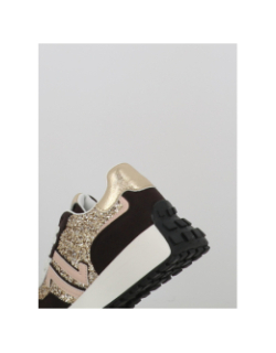 Baskets à paillettes cl93 noir doré femme - CL11