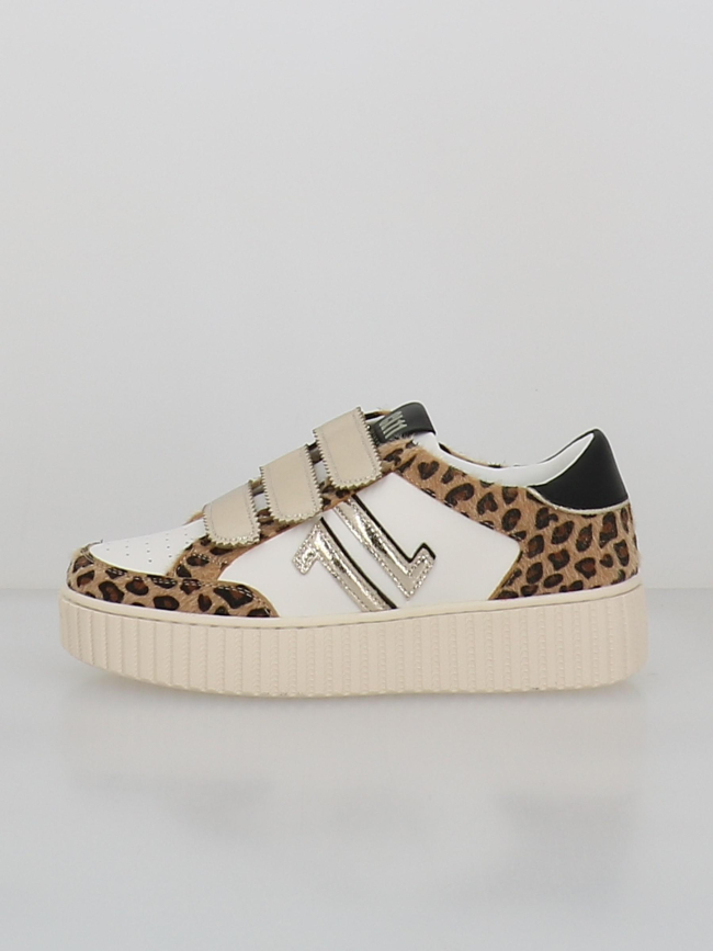 Baskets à scratch léopard cl91 blanc femme - CL11
