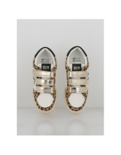 Baskets à scratch léopard cl91 blanc femme - CL11