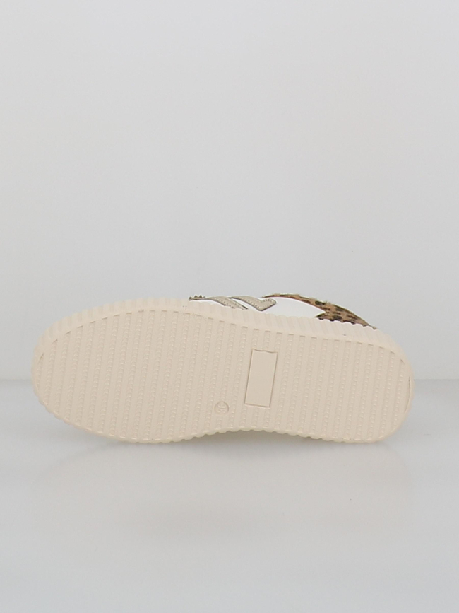 Baskets à scratch léopard cl91 blanc femme - CL11
