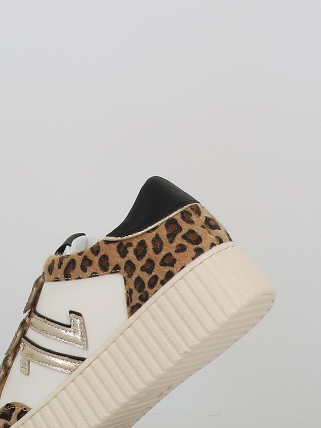 Baskets à scratch léopard cl91 blanc femme - CL11
