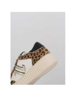 Baskets à scratch léopard cl91 blanc femme - CL11