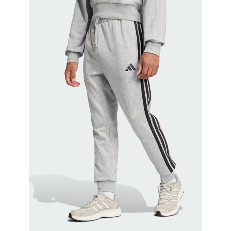 Jogging 3s gris chiné noir homme - Adidas