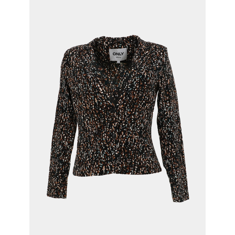 Veste blazer imprimée poptrash noir marron femme - Only