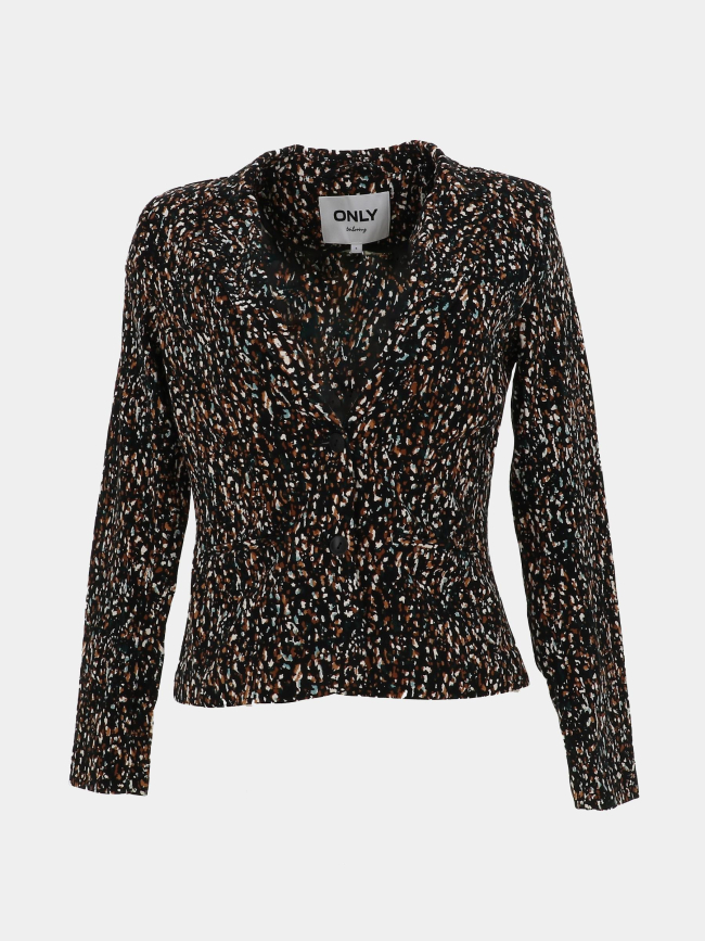 Veste blazer imprimée poptrash noir marron femme - Only