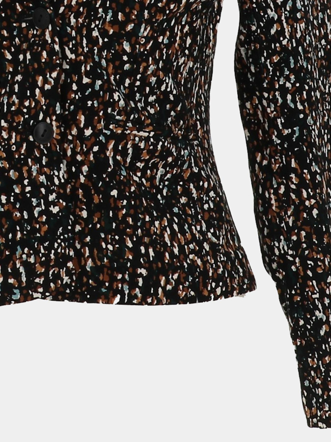 Veste blazer imprimée poptrash noir marron femme - Only