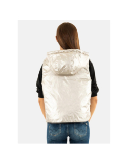 Doudoune sans manche réversible fry noir argenté femme - Only
