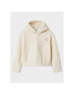Sweat à capuche teddy odette blanc fille - Name It