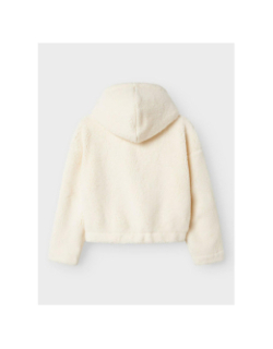 Sweat à capuche teddy odette blanc fille - Name It