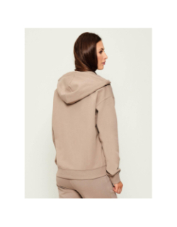 Sweat à capuche zippé dalfine beige femme - Hugo