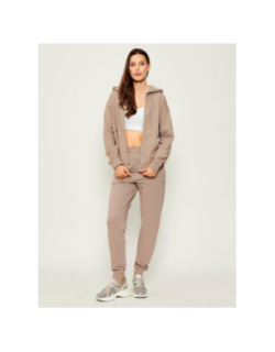 Sweat à capuche zippé dalfine beige femme - Hugo