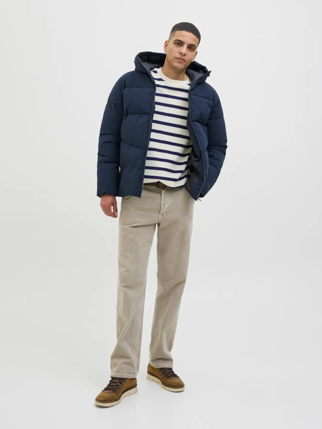 Doudoune global puffer bleu marine homme - Jack & Jones