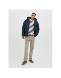 Doudoune global puffer bleu marine homme - Jack & Jones
