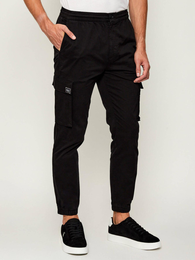 Pantalon cargo skinny twill noir homme - Calvin Klein Jeans