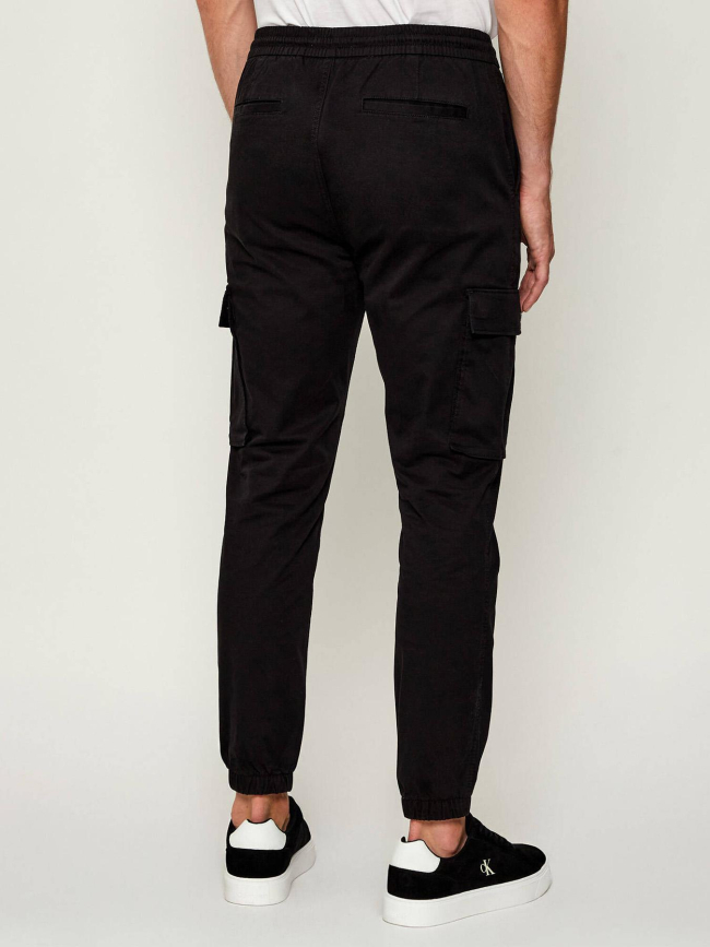 Pantalon cargo skinny twill noir homme - Calvin Klein Jeans