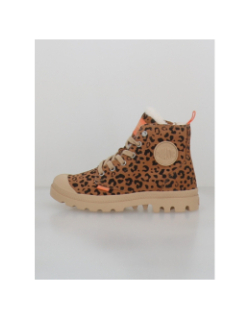 Baskets montantes pampa léopard marron femme - Palladium