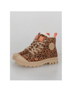 Baskets montantes pampa léopard marron femme - Palladium
