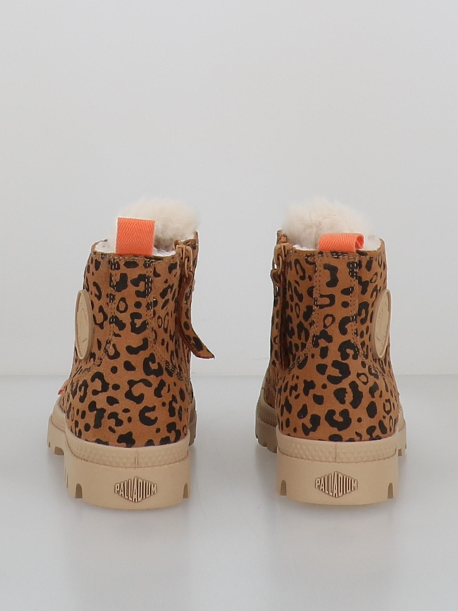 Baskets montantes pampa léopard marron femme - Palladium