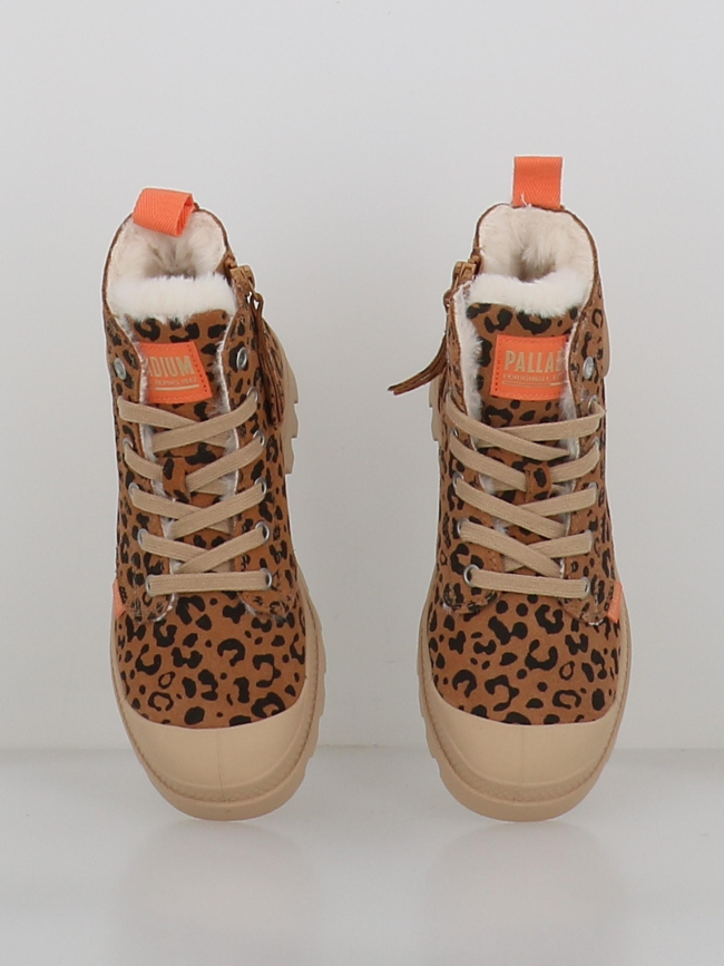 Baskets montantes pampa léopard marron femme - Palladium