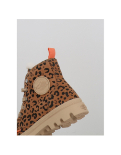 Baskets montantes pampa léopard marron femme - Palladium