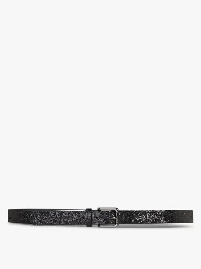 Ceinture à paillettes nilla noir femme - Pieces