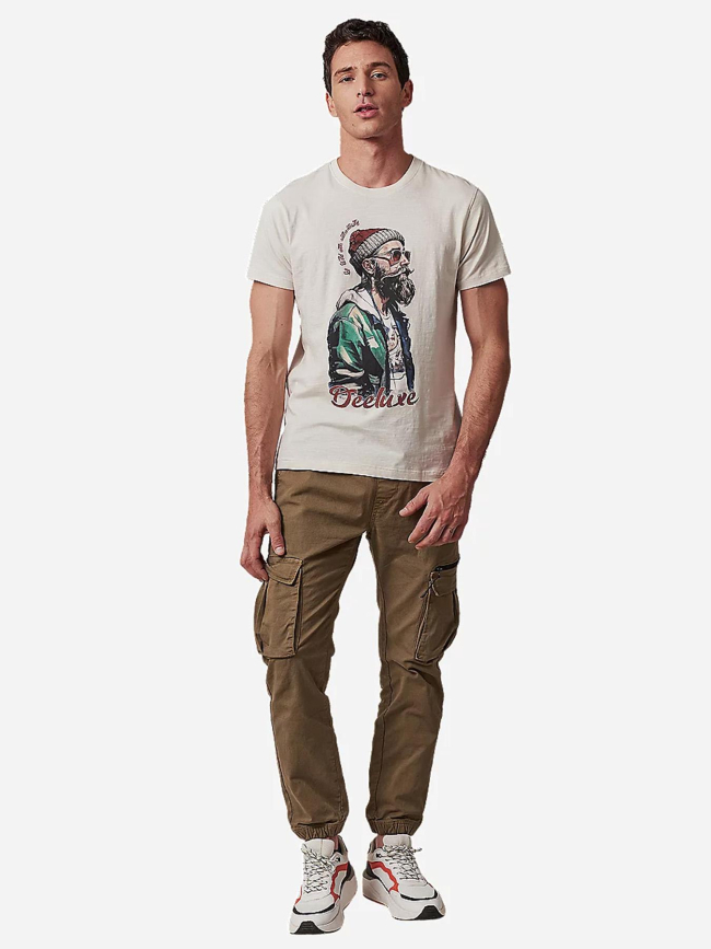 T-shirt hipster beige homme - Deeluxe
