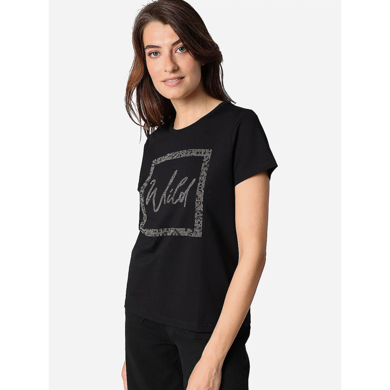 T-shirt strassy wild noir femme - Deeluxe