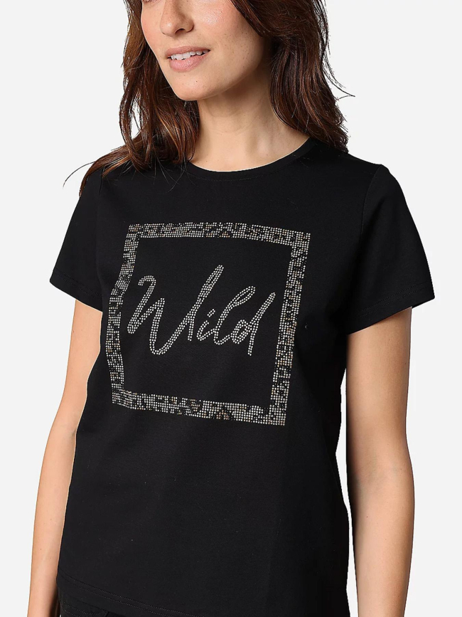 T-shirt strassy wild noir femme - Deeluxe