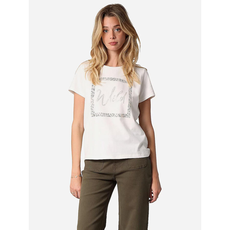 T-shirt strassy wild blanc femme - Deeluxe