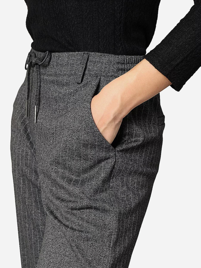 Pantalon rayé taysen gris femme - Deeluxe