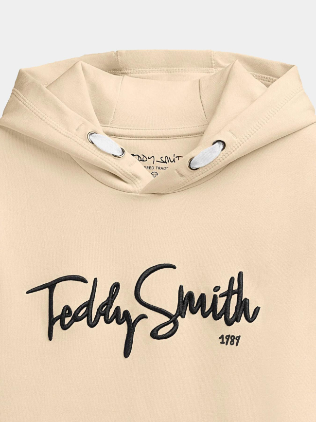 Sweat à capuche evry beige enfant - Teddy Smith