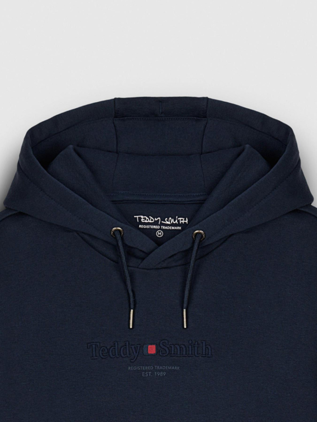 Sweat à capuche jim bleu marine garçon - Teddy Smith