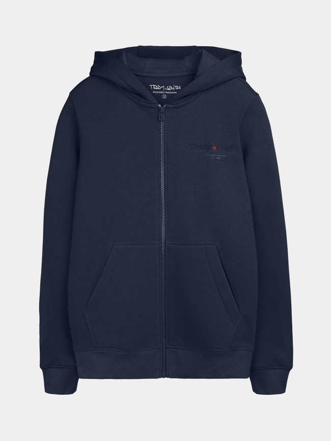 Sweat à capuche zippé giclass jim bleu enfant - Teddy Smith
