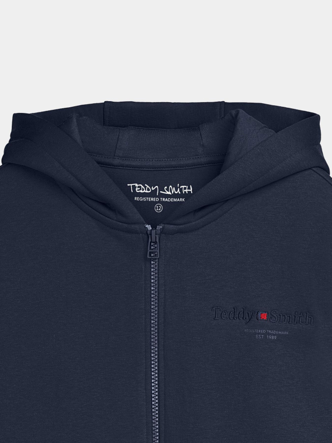 Sweat à capuche zippé giclass jim bleu enfant - Teddy Smith