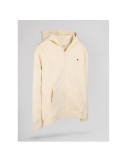Sweat à capuche zippé giclass jim beige enfant - Teddy Smith