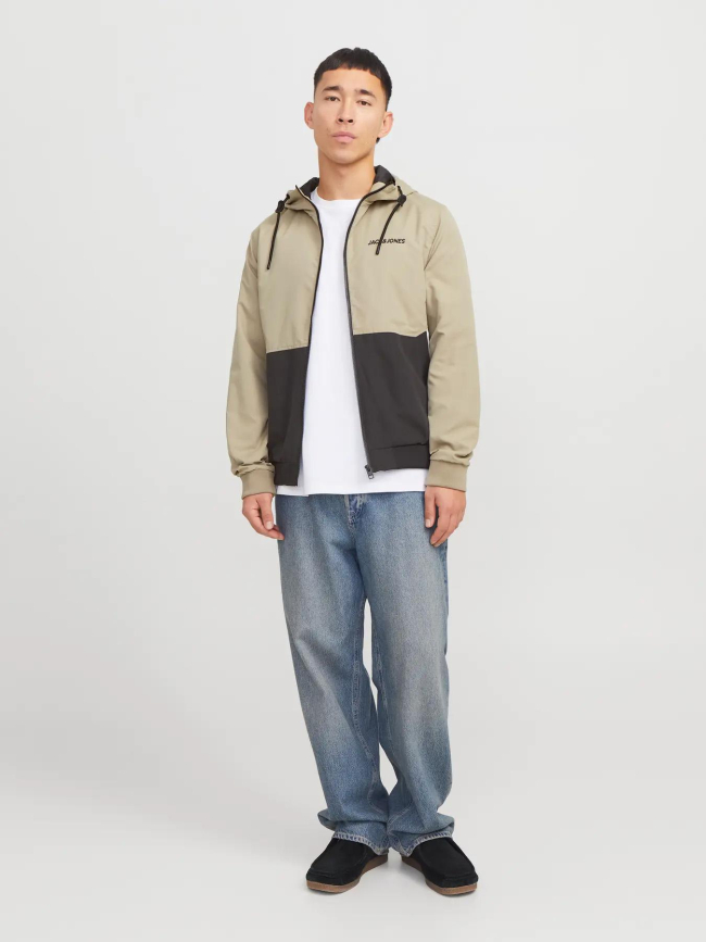 Veste colorblock rush marron noir homme - Jack & Jones