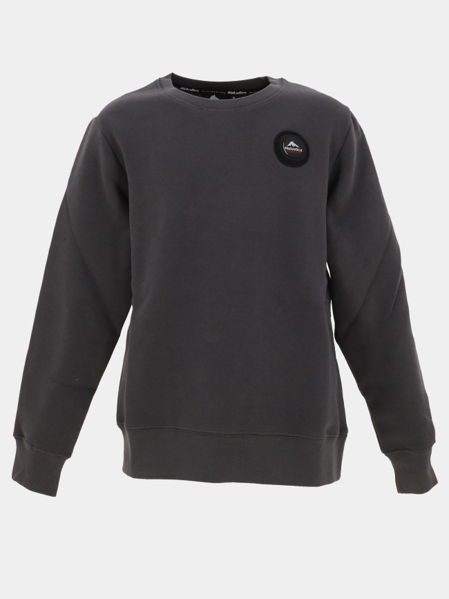 Sweatshirt jimmy gris foncé enfant - Helvetica